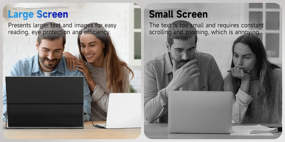 UPERFECT 23,8" 120Hz QLED tragbarer Touchscreen-Monitor 1080P 126% sRGB 380Nits HDMI USB-C Travel Touch Display für Laptop-Telefon Mini-PC-Spielkonsole Externer zweiter Bildschirm für Spiele und Arbeit – Detail 12