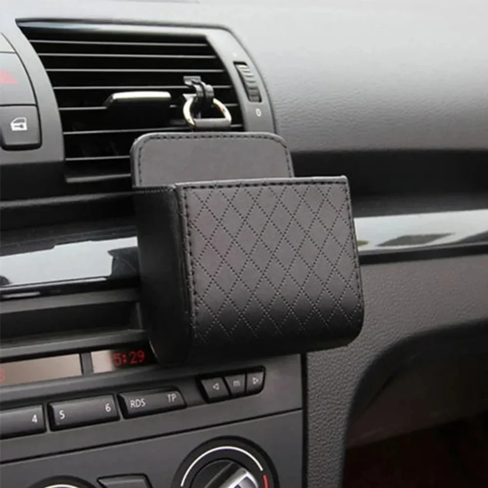 Add to Wish List Car Air Outlet Storage Bag, Mobile Phone,Key, Sunglasses,Ventilation,Household,Hanging Leather Organizer Box