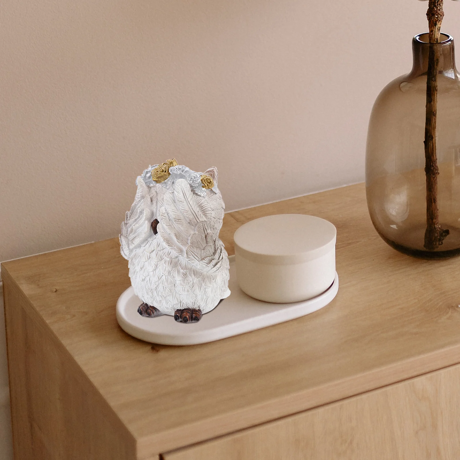 

Home Decor Owl Decoration for Desktop Statue Small Sculpture Figurine Table Resin