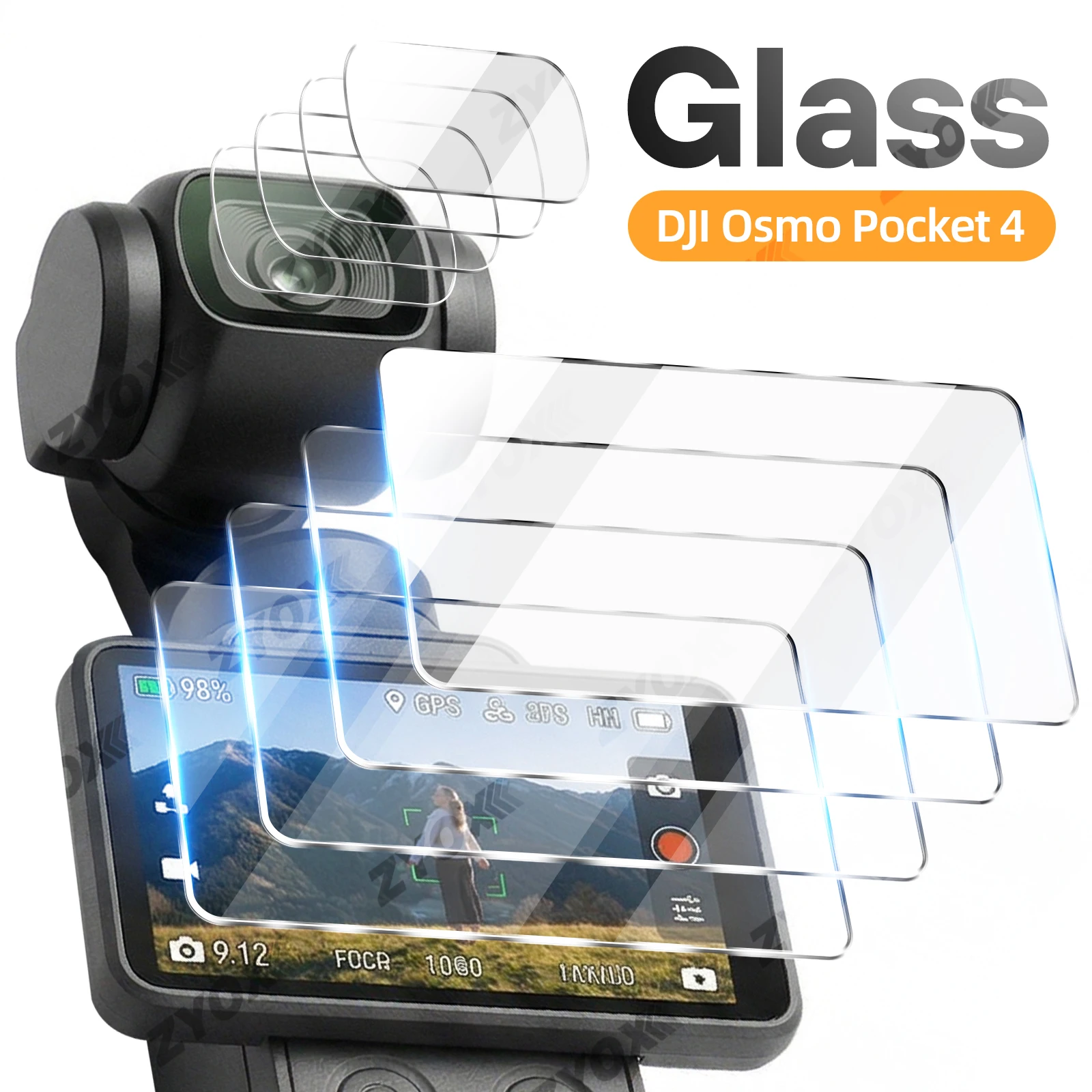 

9H Glass for DJI Osmo Pocket 4, Lens Screen Protector Clear Ultra-HD Tempered Glass Anti-scratch Film for Pocket4 Accessories