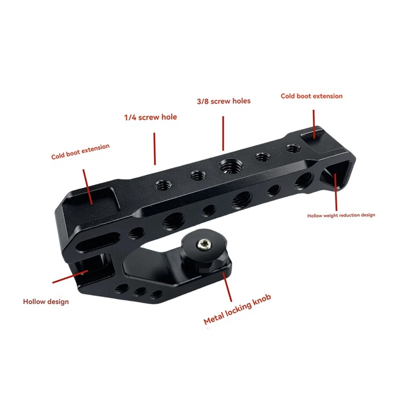 A37T-DSLR Camera Top Handle Mirrorless Camera Handle Cold Shoe Adapter Bracket Multifunctional Expansion Handle Accessories