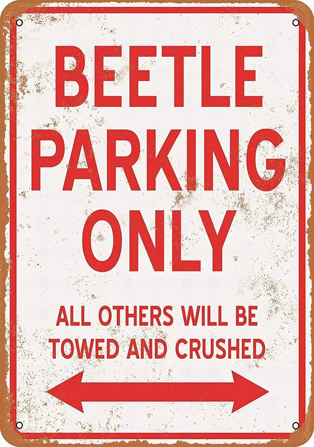 Bobdsa Mrute 8 x 12 Metal Sign - Beetle Parking ONLY - Vintage Look Vintage Signs