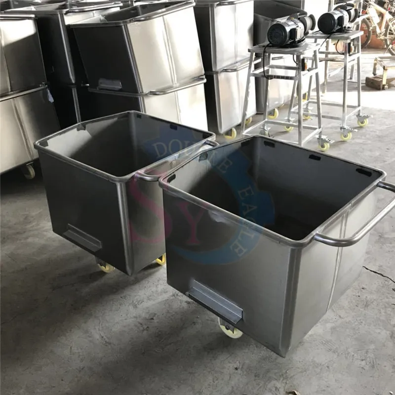 سعر الجملة عربة تخطي اللحوم المتحركة المصنوعة من الفولاذ المقاوم للصدأ عربة طعام تعمل بالدفع اليدوي/سيارة مغرفة اللحوم ذات العجلات الأربع اليدوية