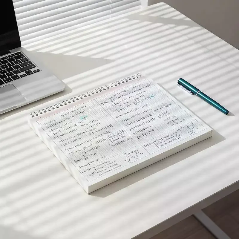 Portable Thicken Paper Coil Notebook with Grid/Horizontal Lines Partition Design for Writing, Memos, and Study Notes