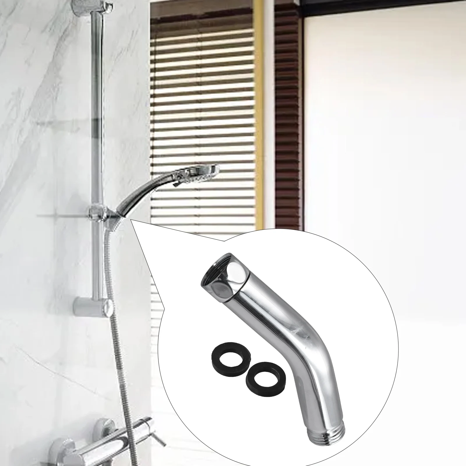 Compatible Shower Head Adapter For Home Erosion Resistant Connector Chrome Shower Connector Flexible Bathing Options