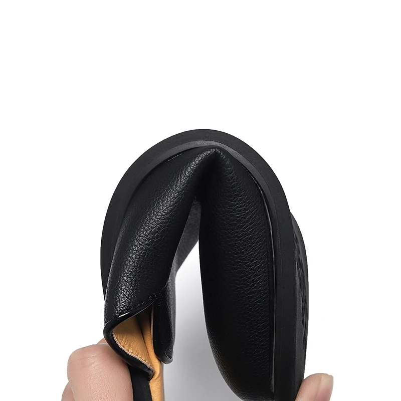 حجم كبير 46 نصف أحذية للرجال البغال الجلود الانزلاق على شقة الصيف شبه السحب حذاء كاجوال عارية الذراعين المتسكعون النعال رجل الشرائح #2