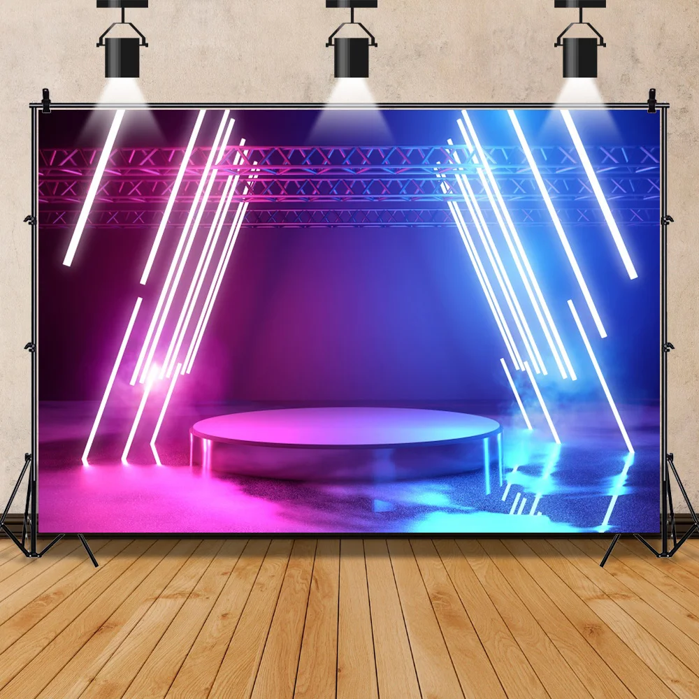 Laeacco Stage Backdrops Music Show Shiny Spotlight Speaker Party Child Portrait Photographic Backgrounds Photocall Photo Studio