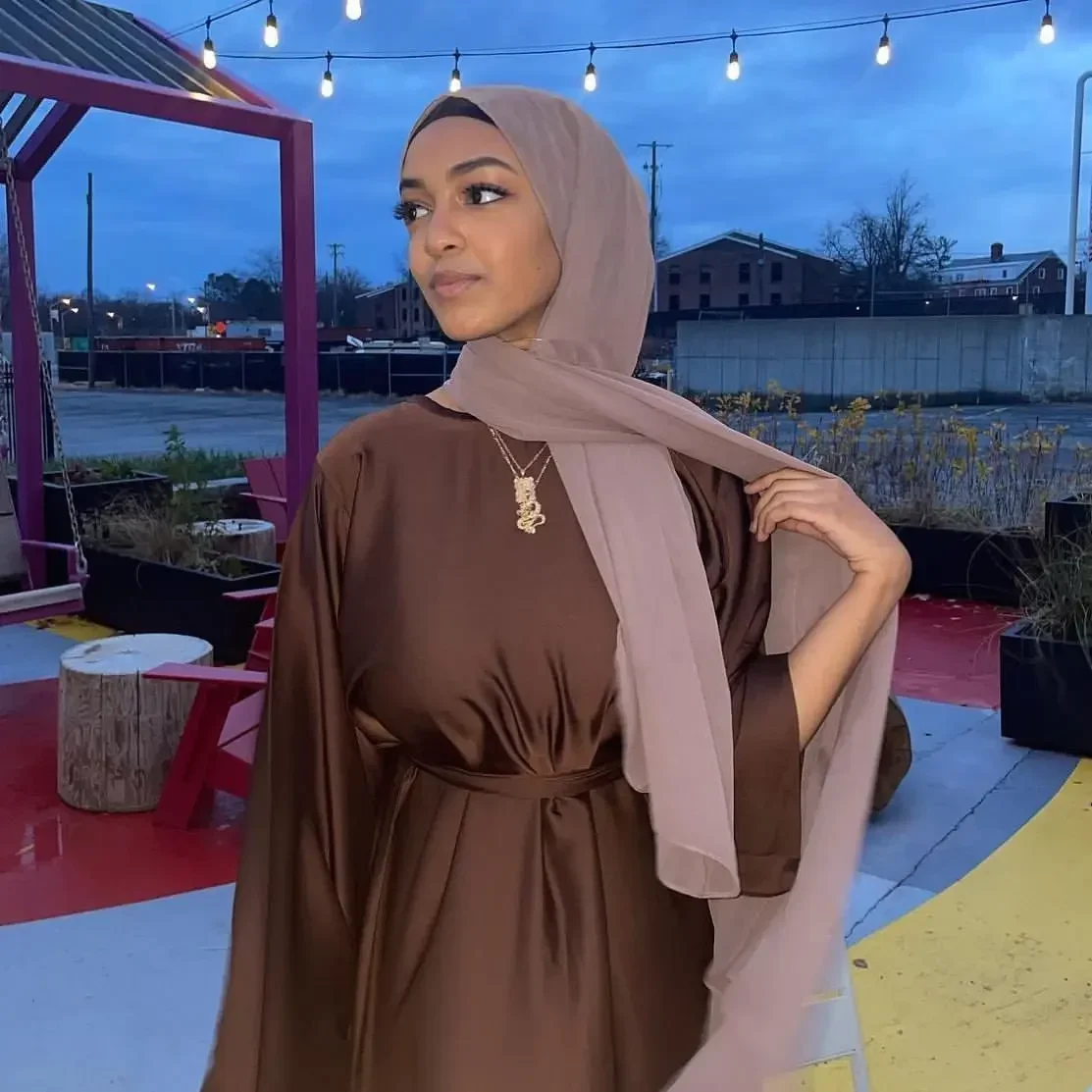 Vestido abaya muçulmano liso dubai ramadan eid casual abayas para mulheres turco hijab cetim vestidos islâmicos roupas modestas kaftan