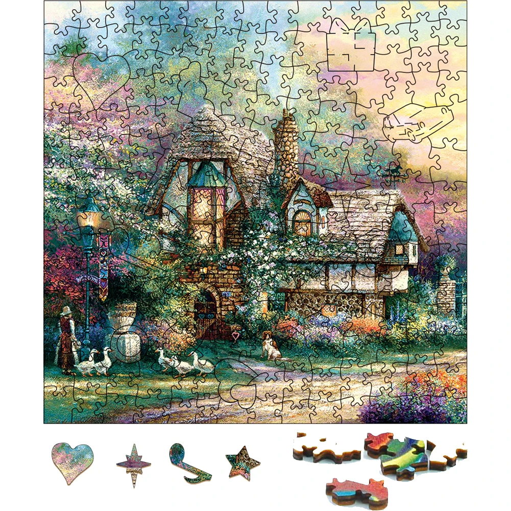 Houten Puzzels Bordspel Hout Landschap Puzzel Speelgoed Voor Verjaardag Houten Kasteel Puzzel Puzzel Voor Festiva Geschenken