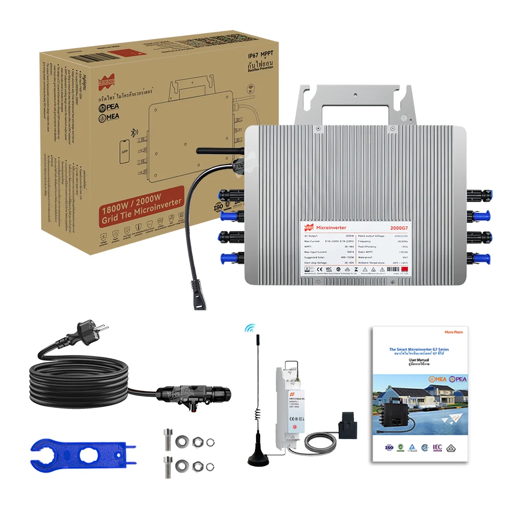 Max. 2500W MPPT-Mikrowechselrichter DC26-60V für Solarsysteme, hochwertiger, strombegrenzender Netzwechselrichter IP67 mit T40-AC-Kabel – Detail 26