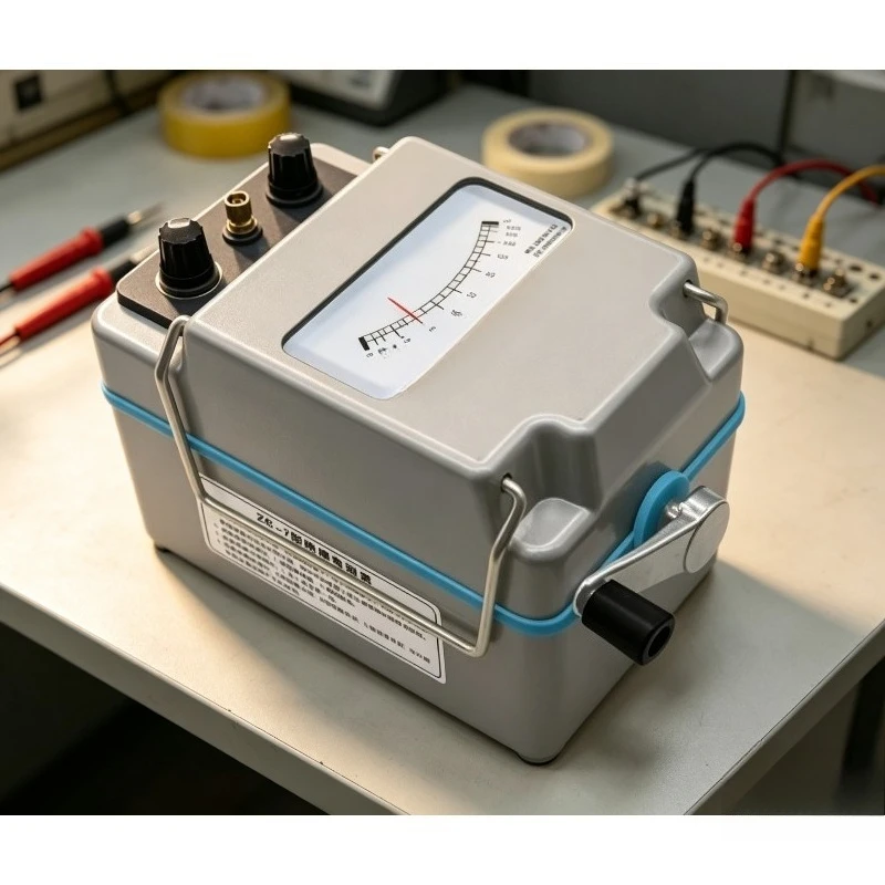 ZC-7 High Voltage Insulation Resistance Tester Hand Crank Megohmmeter 1000V/2500V/5000V for Cable Transformer Electrical Testing