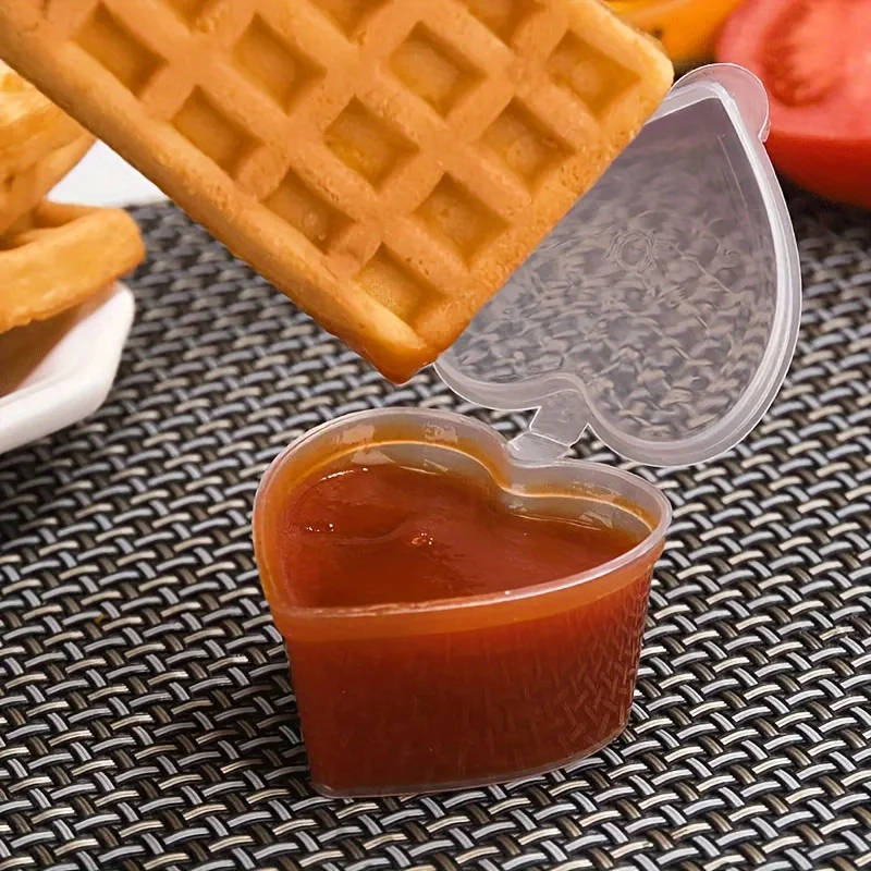 10/20/40 Vasos Desechables para Salsas en Forma de Corazón de 45ml, Envases Gruesos para Llevar, Fáciles de Usar y Limpiar para Servicios de Alimentos