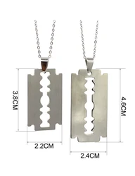 Unisex Stainless Unique Steel Razor Blade Shaped Pendant Necklace Men Hip Hop Dog Tag Necklaces Brand New Women Pendants