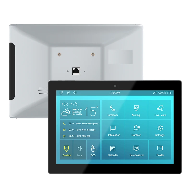 10-дюймовый настенный планшет VESA с креплением 75x75 мм Android Linux PoE RJ45