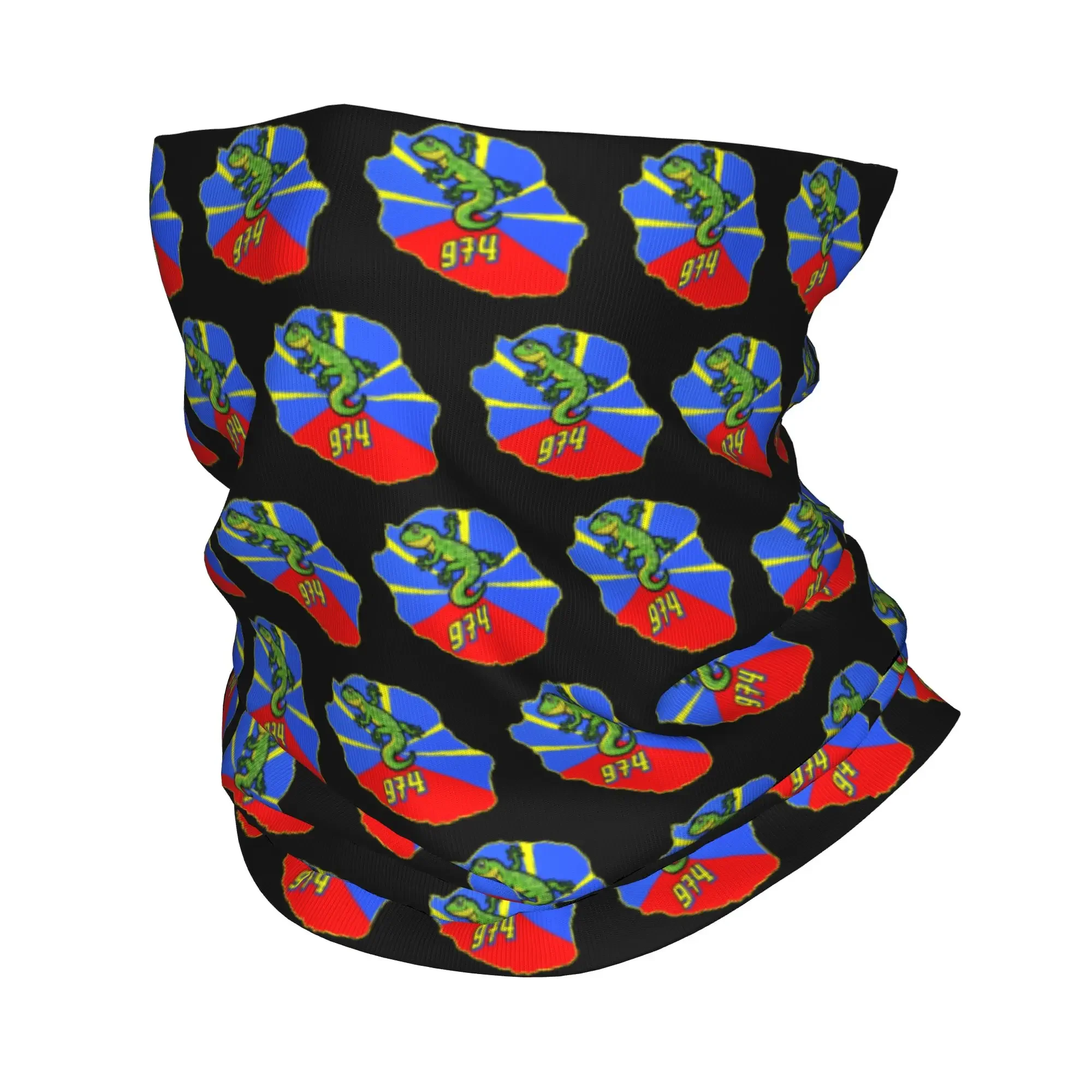 Nouveau cache-cou bandana 974 avec drapeau de l'île de la Réunion volcanique française, protection UV, cache-visage, pour femmes et hommes, bandeau tubulaire, cagoule