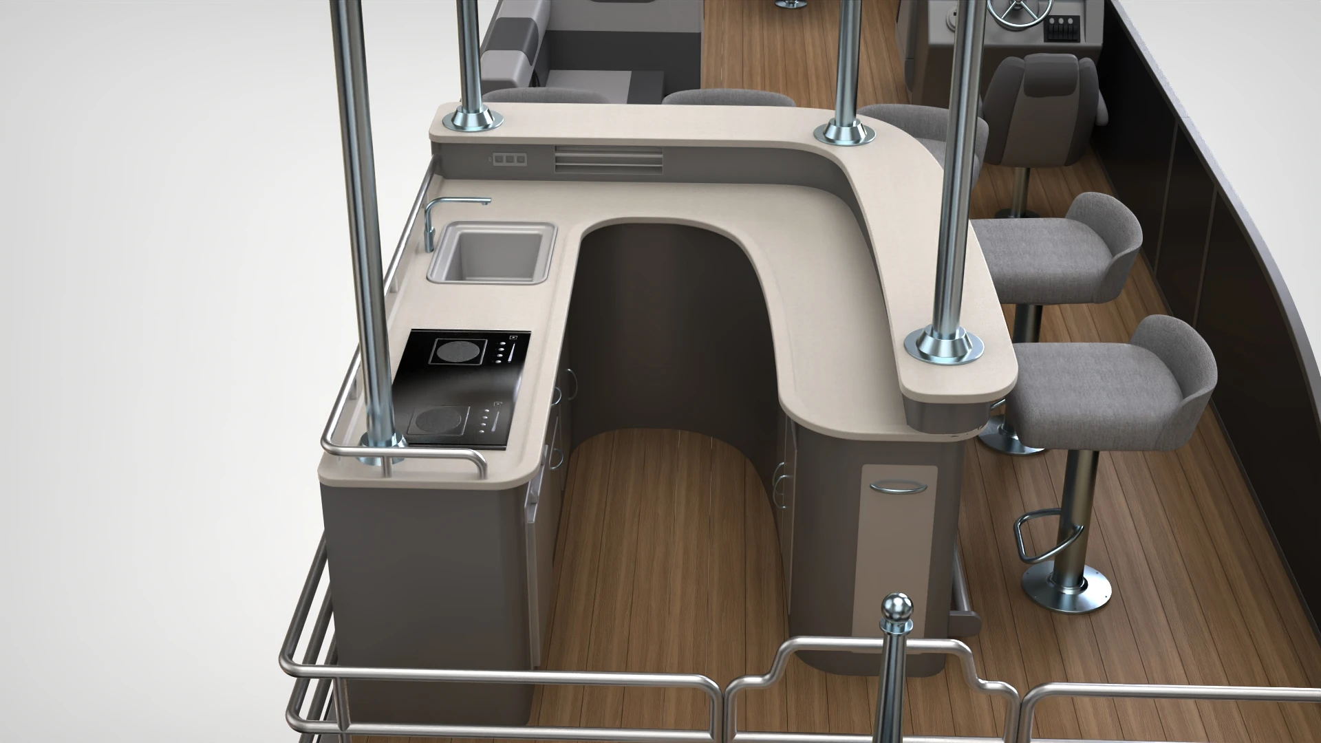 Allhouse Barca pontone da 25 piedi La migliore barca da fiume Galleggiante Barca a remi pontone premium in vendita