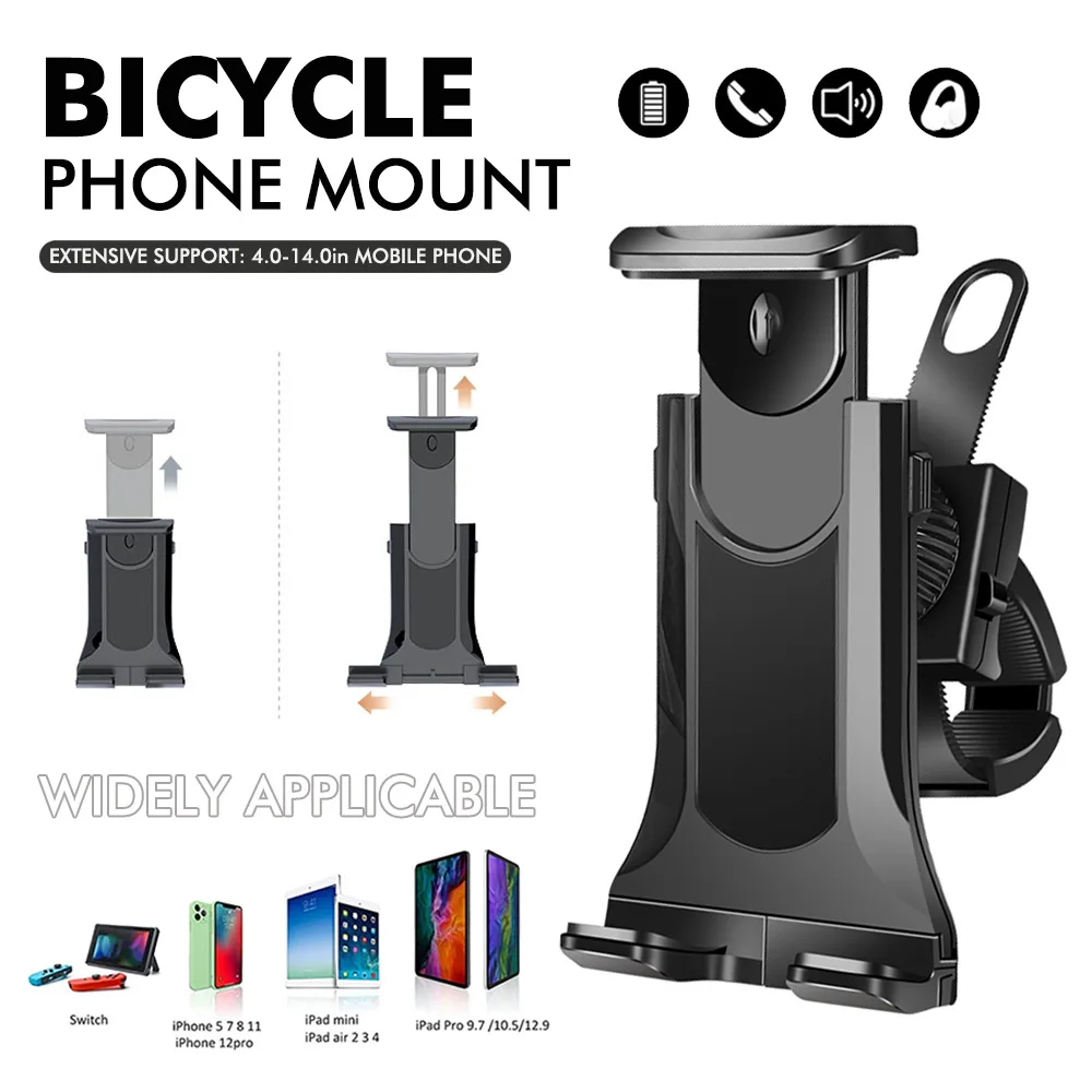 

Adjustable Universal Motorcycle Phone Mount Bike Holder Durable Wear-Resistant Portable Scooter Handlebar Bracket Cycling Holder