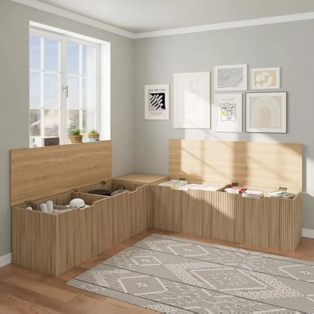 مقعد تخزين زاوية مع وسادة لتناول الطعام في المطبخ #3