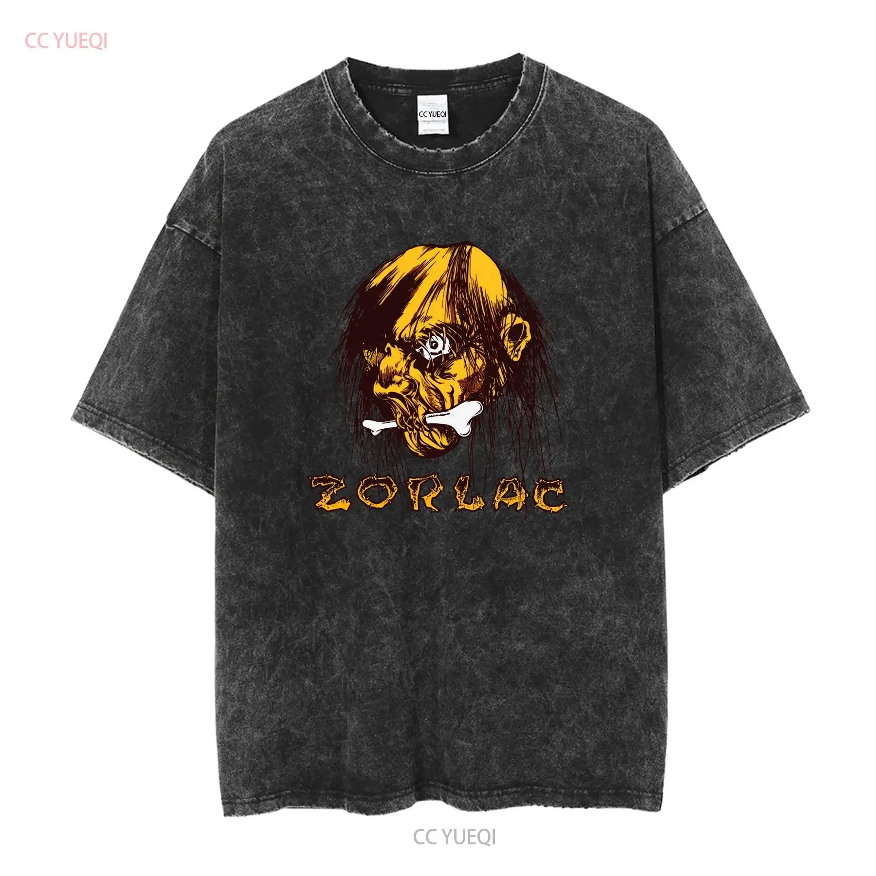 ZORLAC SKATEBOARDS ORANGE LONG HAIRED MONSTER SKATEBOARDING T SHIRT DESIGN or short sleeves vintage Washed Slightly Stylish