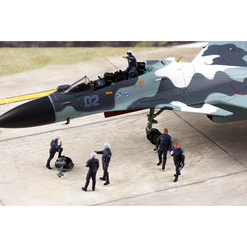 

1/72 Scale Russian Air Force Pilot Ground Service Group 7pcs Soldiers Action Figures Model DIY Scene Accessory Dolls Collection