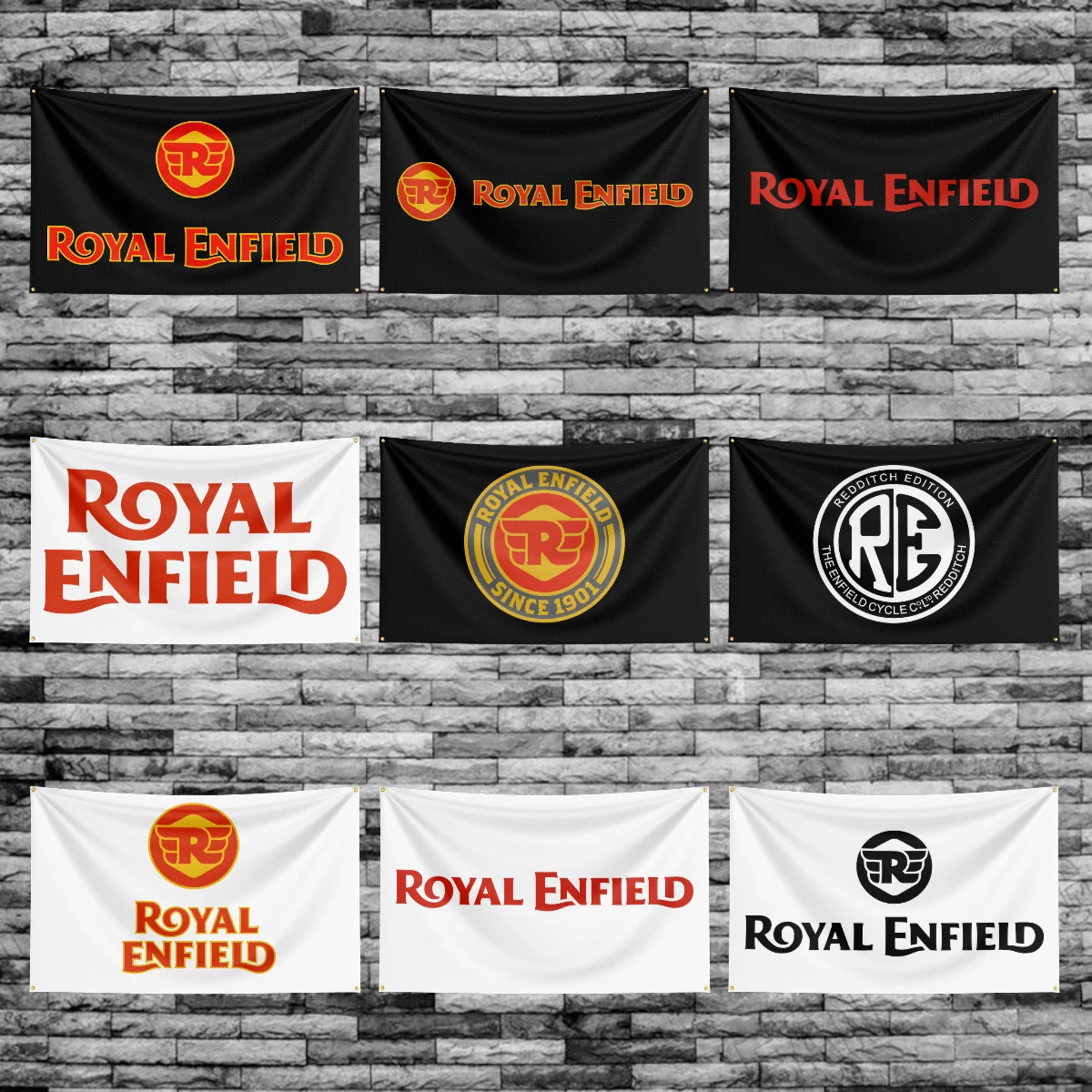 

3x5 Ft Royal Enfields Motorcycle Racing Flag Polyester Printed Cars Flags Banner Tapestry for Room Garage Decor