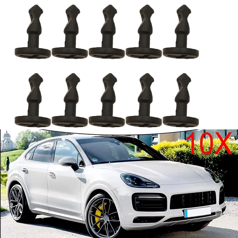 10Pcs Engine Compartment Cover Plate Screw Clips For Porsche For Cayenne 2003-2010 955 572 710 00 95557271000 955-572-710-00