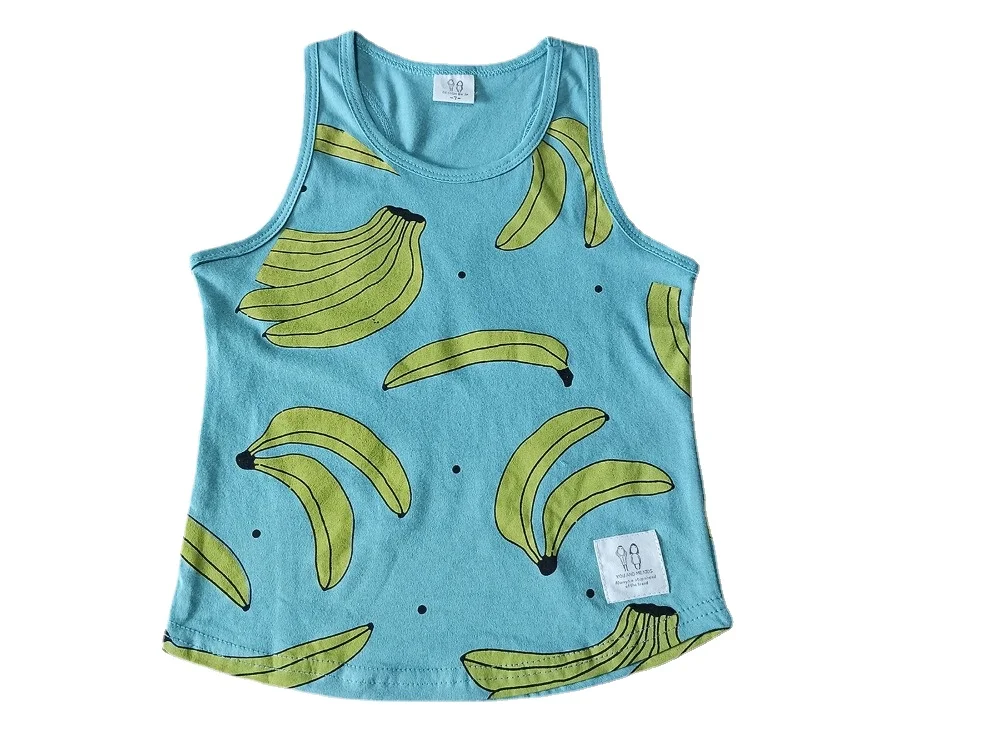 

Baby T-shirt for boys vest thin banana printing summer new cartoon sports top cotton