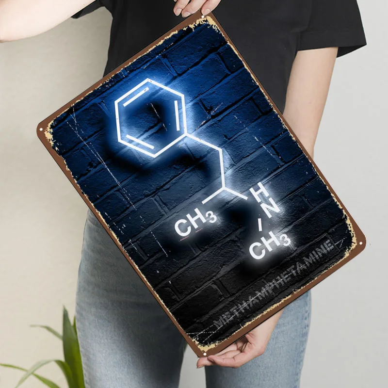 ميث الميثامفيتامين المعادن المشارك خمر الديكور غرفة المعيشة تخصيص معدن القصدير علامات للمنزل جدار الفن الديكور الرجعية