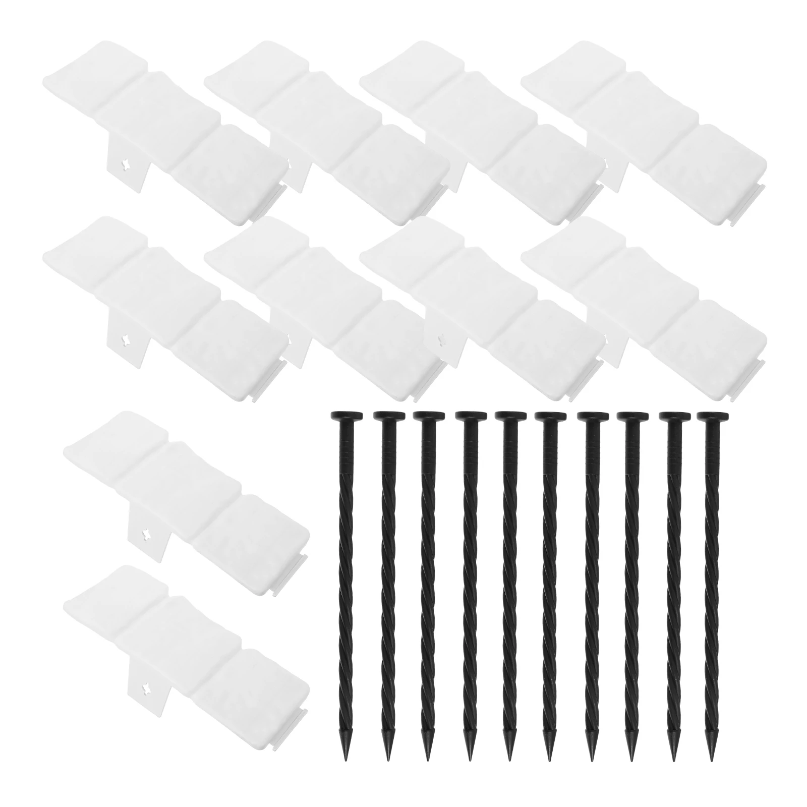 

10 Pcs Gardening Fence Decorative Edge Border Flower Bed Faux Stone Edging for Landscaping Pvc