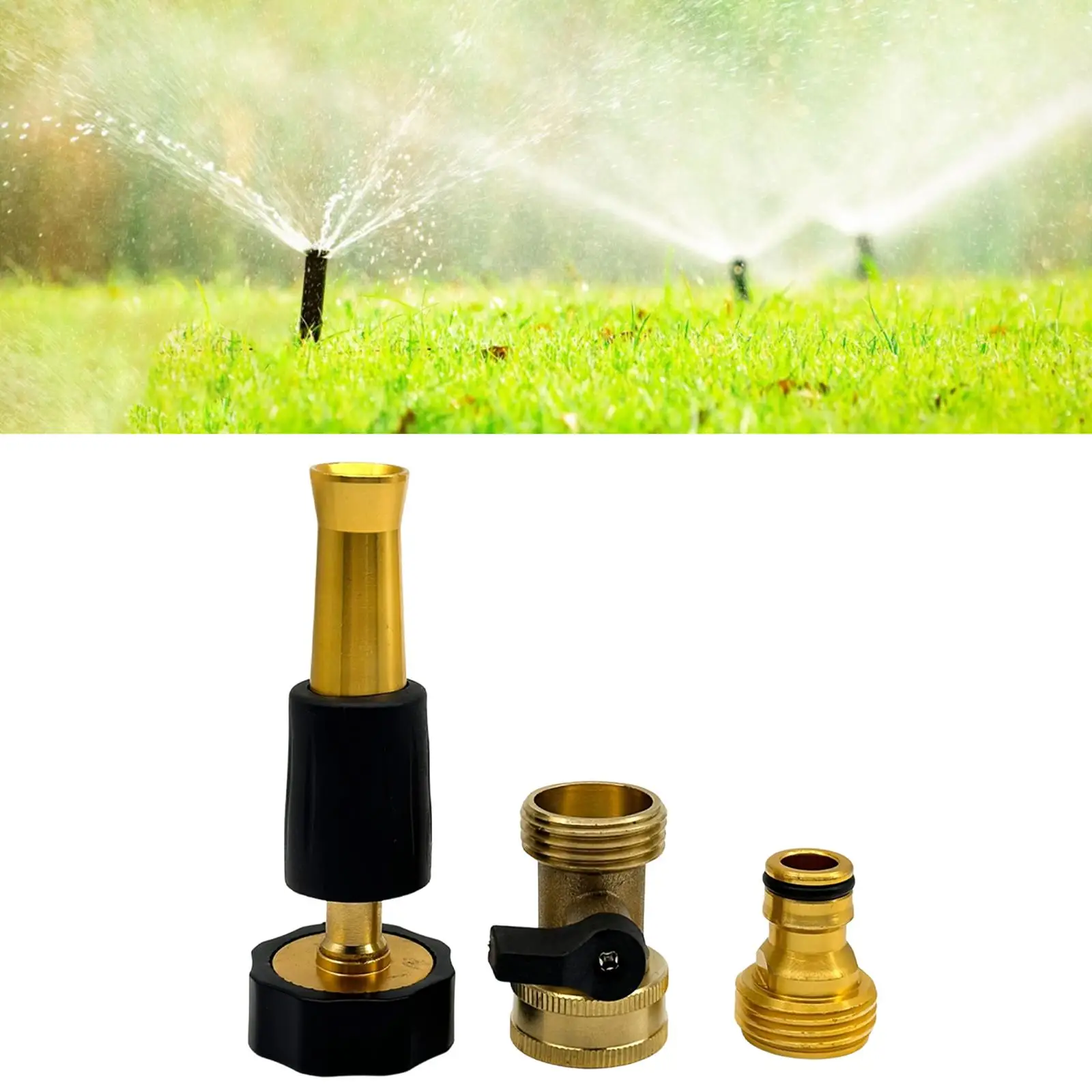 Professional Garden Hose Spray Nozzle Valve Kit Durable Aluminum Watering Device for Plant Care