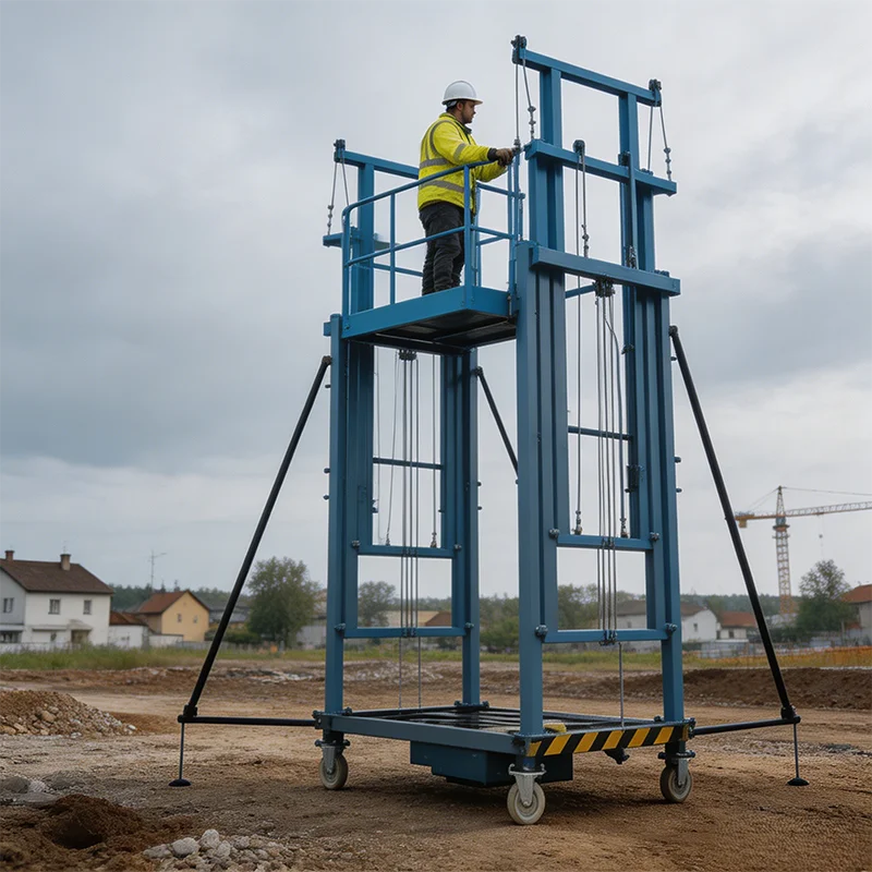 New Electric Scaffolding with Remote Control One-button Lifting and Maximum Load-bearing Capacity of 500kg for Cargo Handling