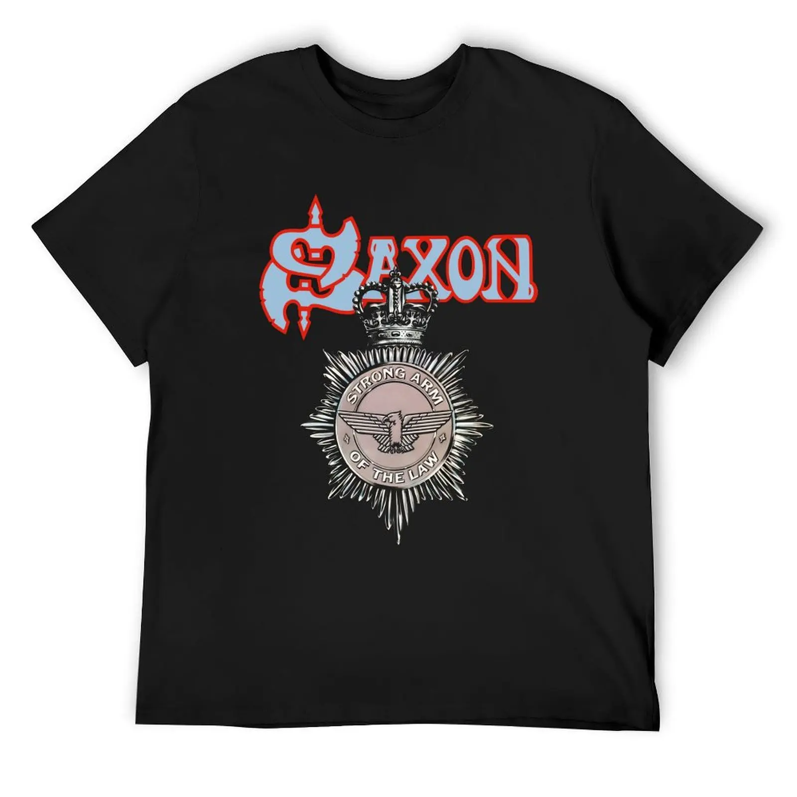 

SAXON strong arm of the law T-Shirt valentines clothes for a boy blue archive graphic shirts black t-shirts for men