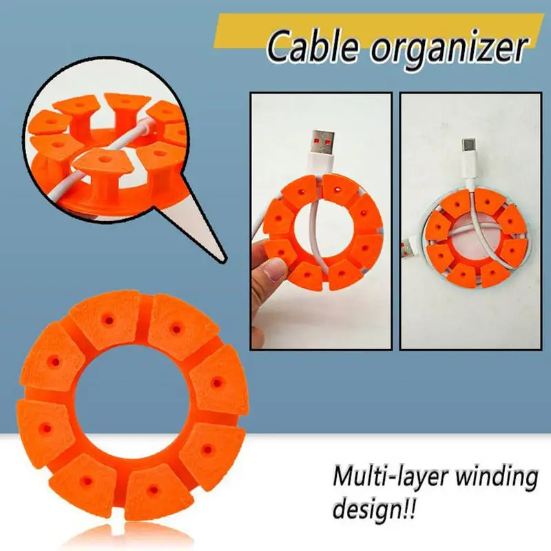 منظم الحبل لسماعات الأذن وكابل الشحن، حامل لف الأسلاك المحمول، منظمة حفظ لطاولة السرير في الخزانة