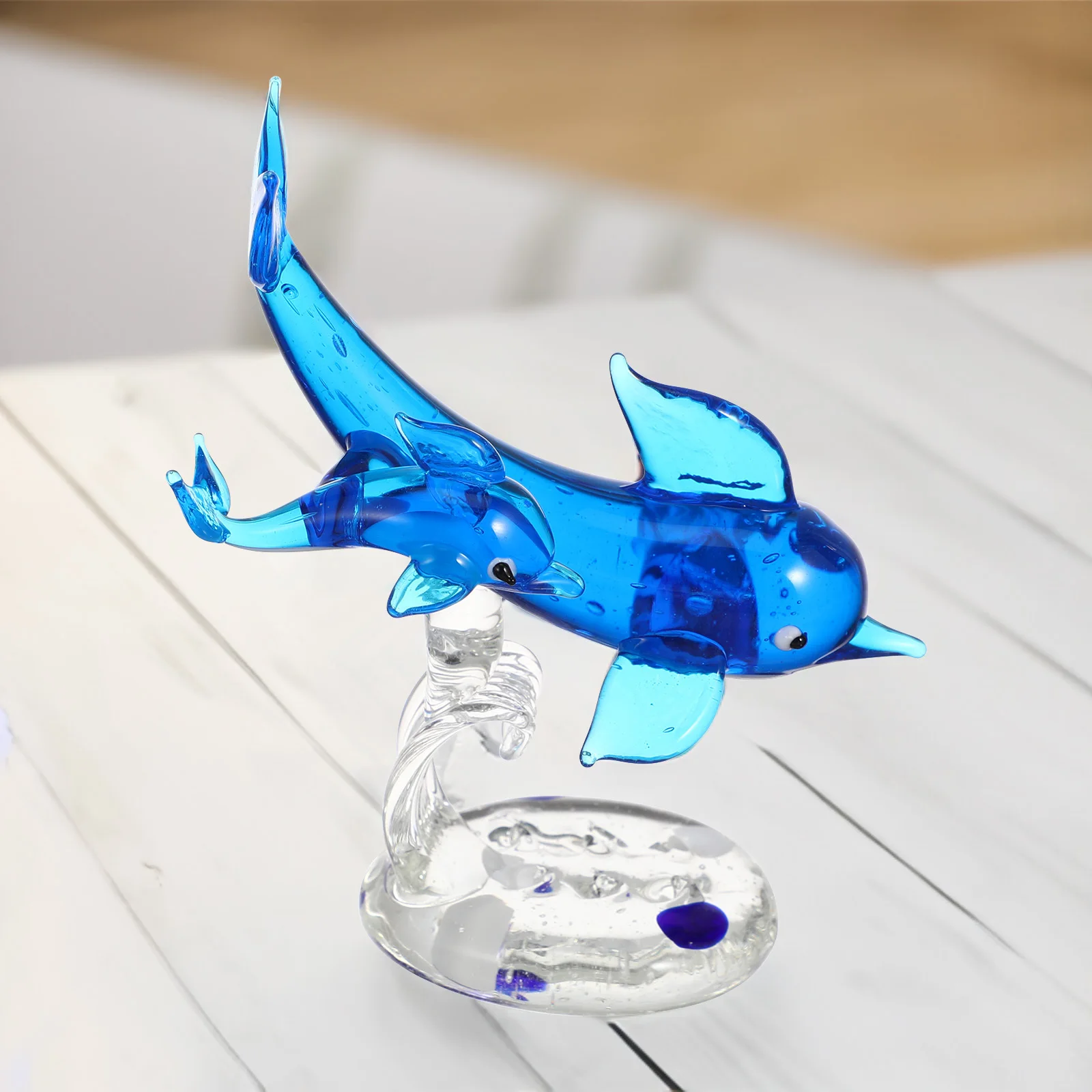

1Pcs Premium Colored Glaze Dolphin Sculpture Creative Shape Indoor Outdoor Decoration Perfect for Living Room Bedroom