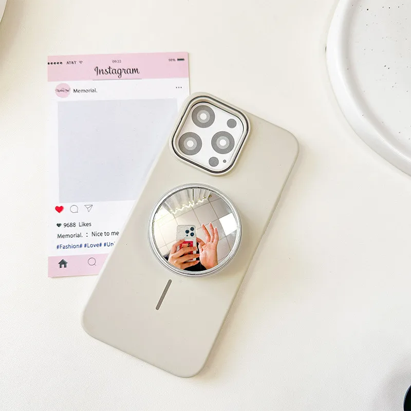 

Широкоугольная зеркальная подставка-держатель для телефона с креплением на палец для iPhone 15, 16, 17, Xiaomi