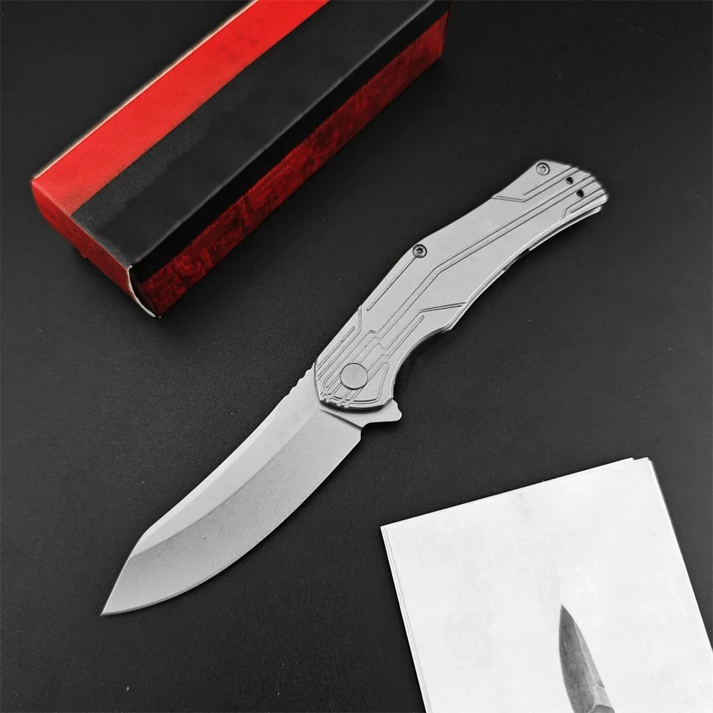 

1380 Assisted Open Flipper Folding Knife 3" 8Cr13Mov Stonewashed Reverse Tanto Blade, 420 Steel Handles Pocket Camping Knives