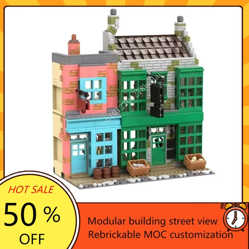 1271PCS Magical Menagerie and Apothecary  Modular MOC Creative street view Model Building Blocks DIY Assembly Model Toys Gifts