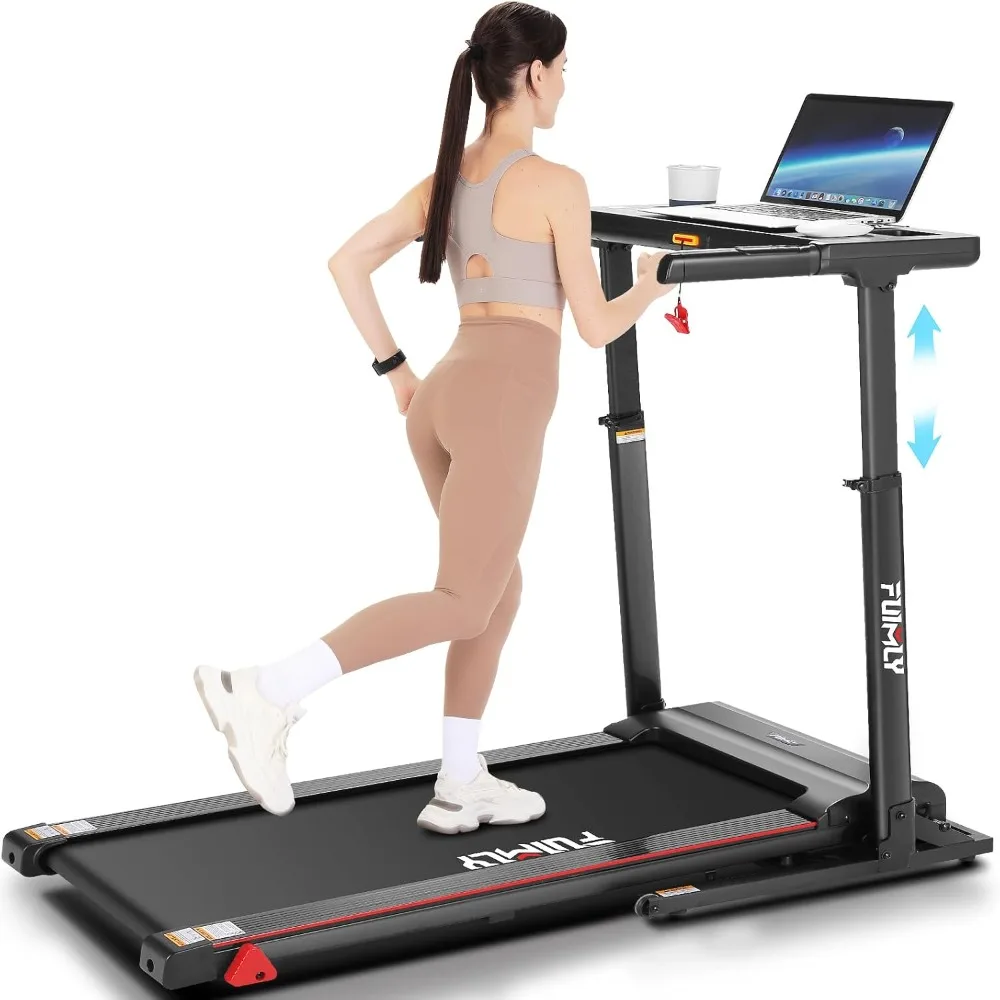 Treadmill with Desk Workstation , 300 LBS Weight Capacity, Folding Treadmill with Incline,Portable Walking Pad Treadmill