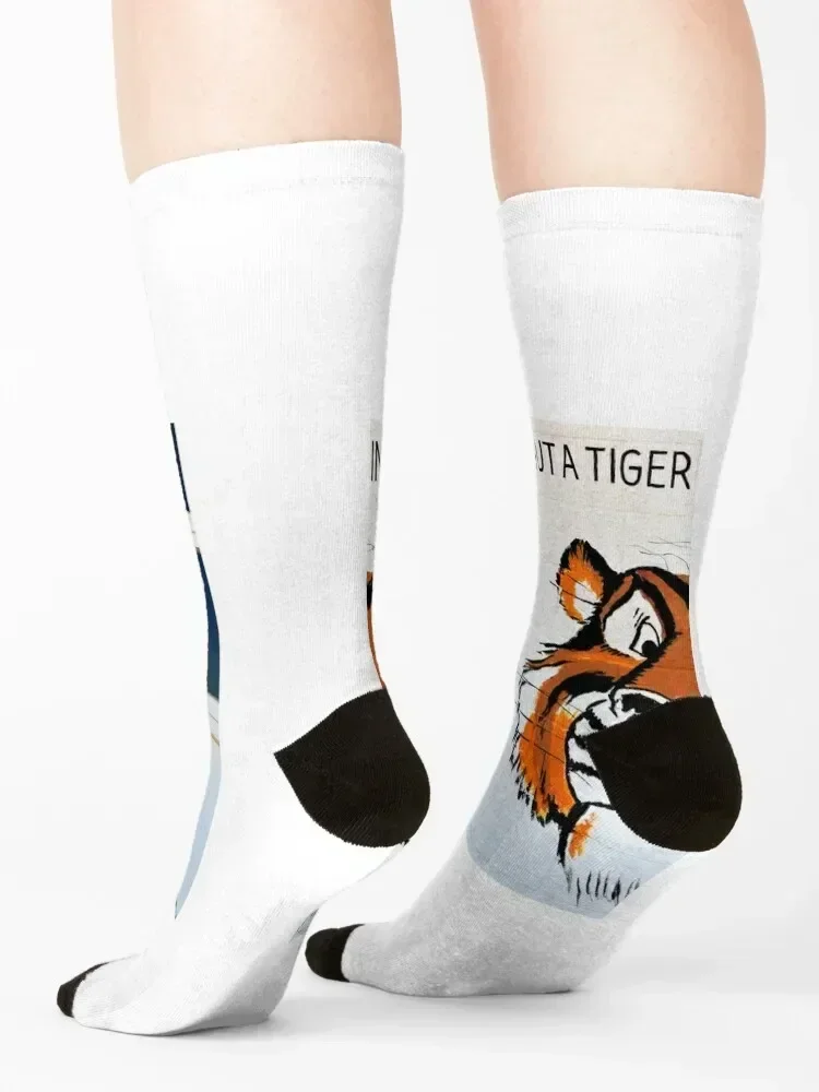 Tony the Tiger along route 66 Socks ankle floor retro compression Designer Man Socks Women's