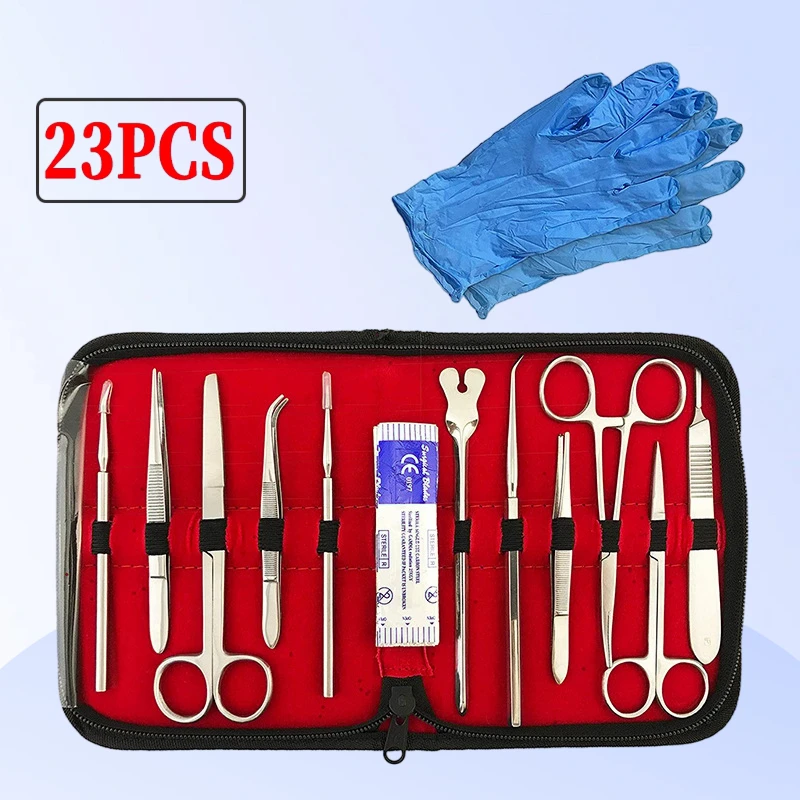 

22 шт. набор для сечения из нержавеющей стали для медицинского наложения швов, набор для стоматологии, хирургические лабораторные инструменты
