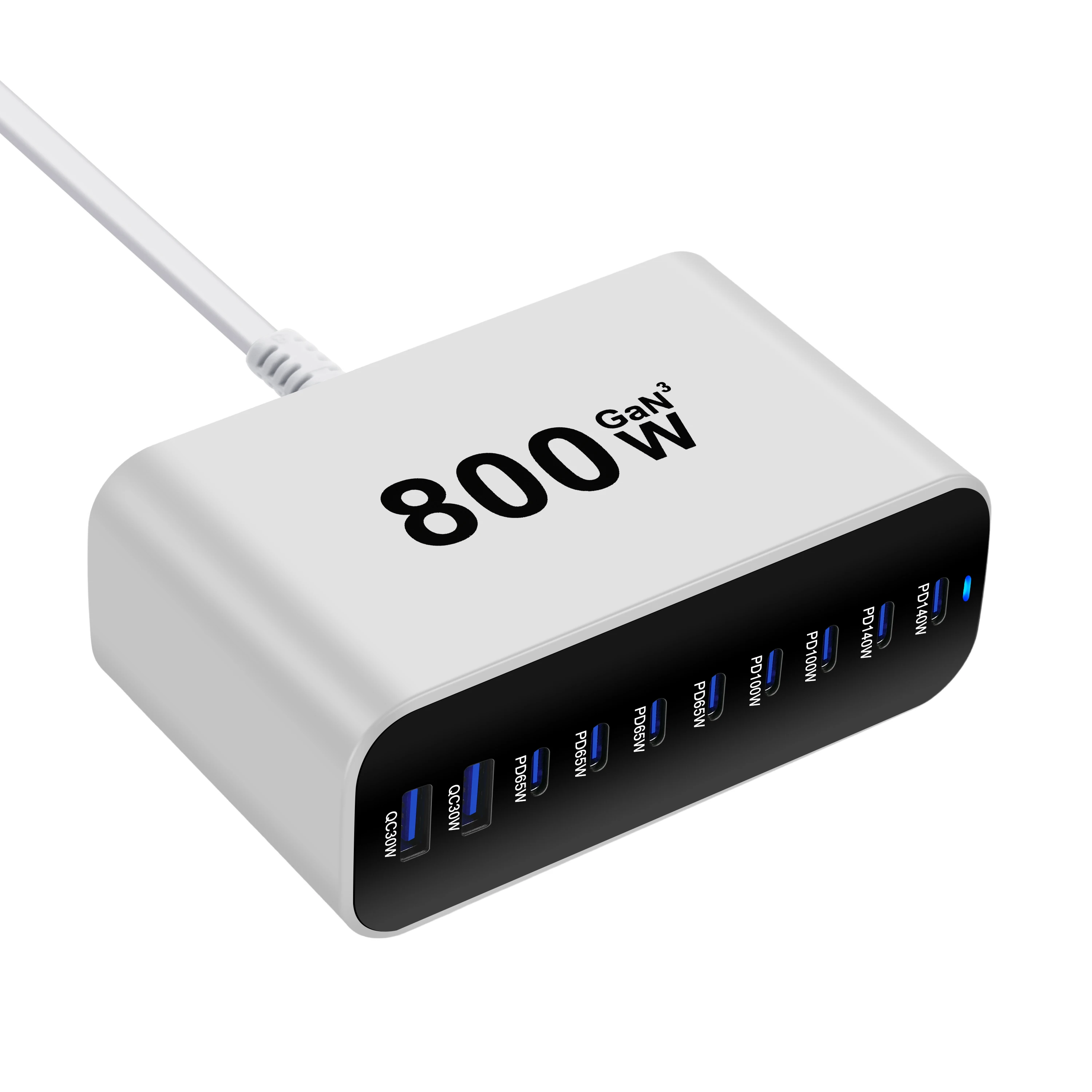 

2025 New 800W GaN PD3.1 Fast Charger USB Type C 10 Ports Desktop Charging Station Adapters for iPhone 16/15 Samsung MacBook