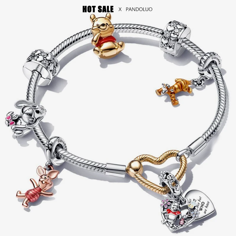 

Disney Winnie the Pooh & Tigger 925 Silver Charms – Fits Bracelets/Necklaces, DIY Women's Jewelry Gifts