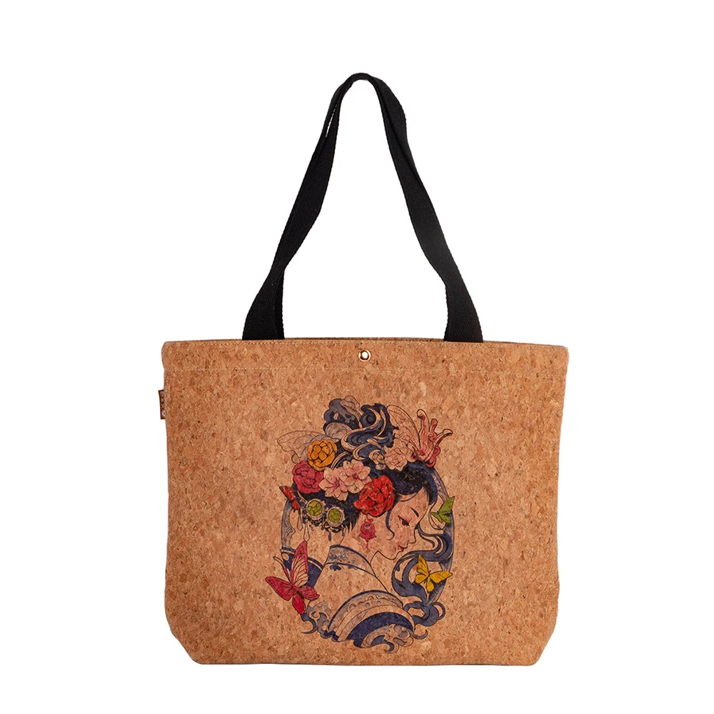 

Totes Cork Leather Plain Floral Butterfly Printing Cross Light Protable Shoulder Bag