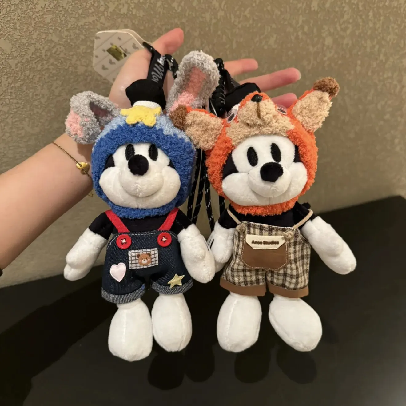 

Genuine Disney Cartoon Mickey Plush Doll Pendant | Retro Pilot Backpack Hanging Ornament Charm | Lovely New Year Gift For Kids