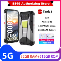 Unihertz 8849 Tank 3 NFC 5G Rugged 32GB 512GB 23800mAh 120W Charger Dimensity 8200 200MP AF Camera 120Hz Led Light Android 14