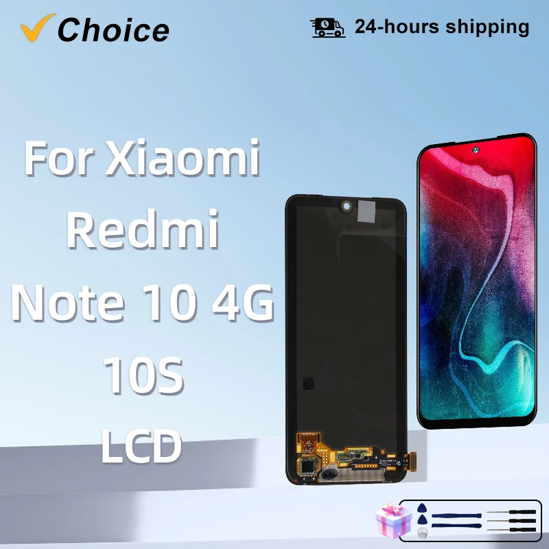 Choice AMOLED For Xiaomi Redmi Note 10 4G LCD Display Touch Screen Digitize For Redmi Note 10S LCD M2101K7AI LCD M2101K7AG Parts