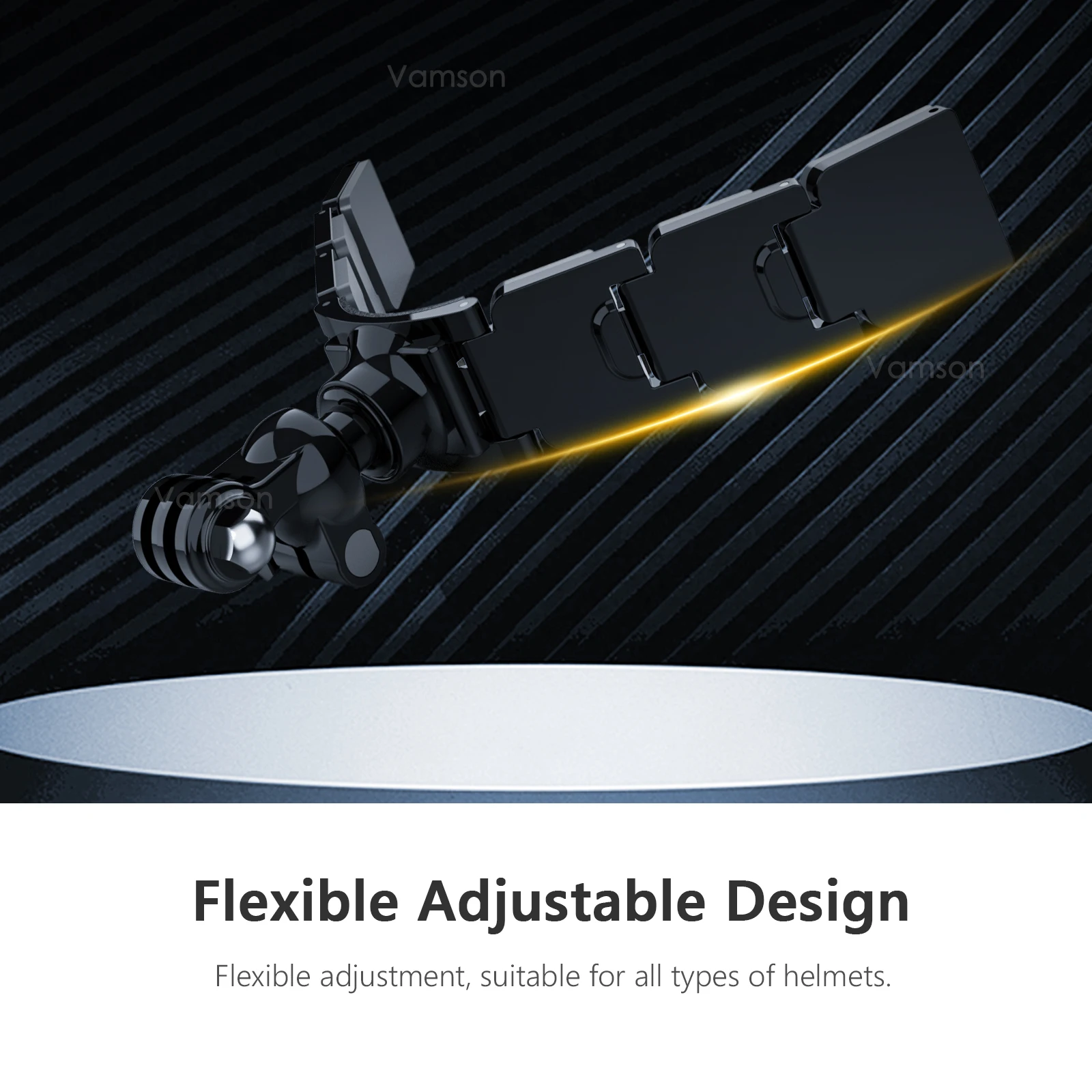 Vamson 오토바이 헬멧 휴대폰 거치대 헬멧 턱 스탠드 마운트, 고프로 히어로 12 11 10 인스타 360 X3 DJI 액션 카메라 액세서리