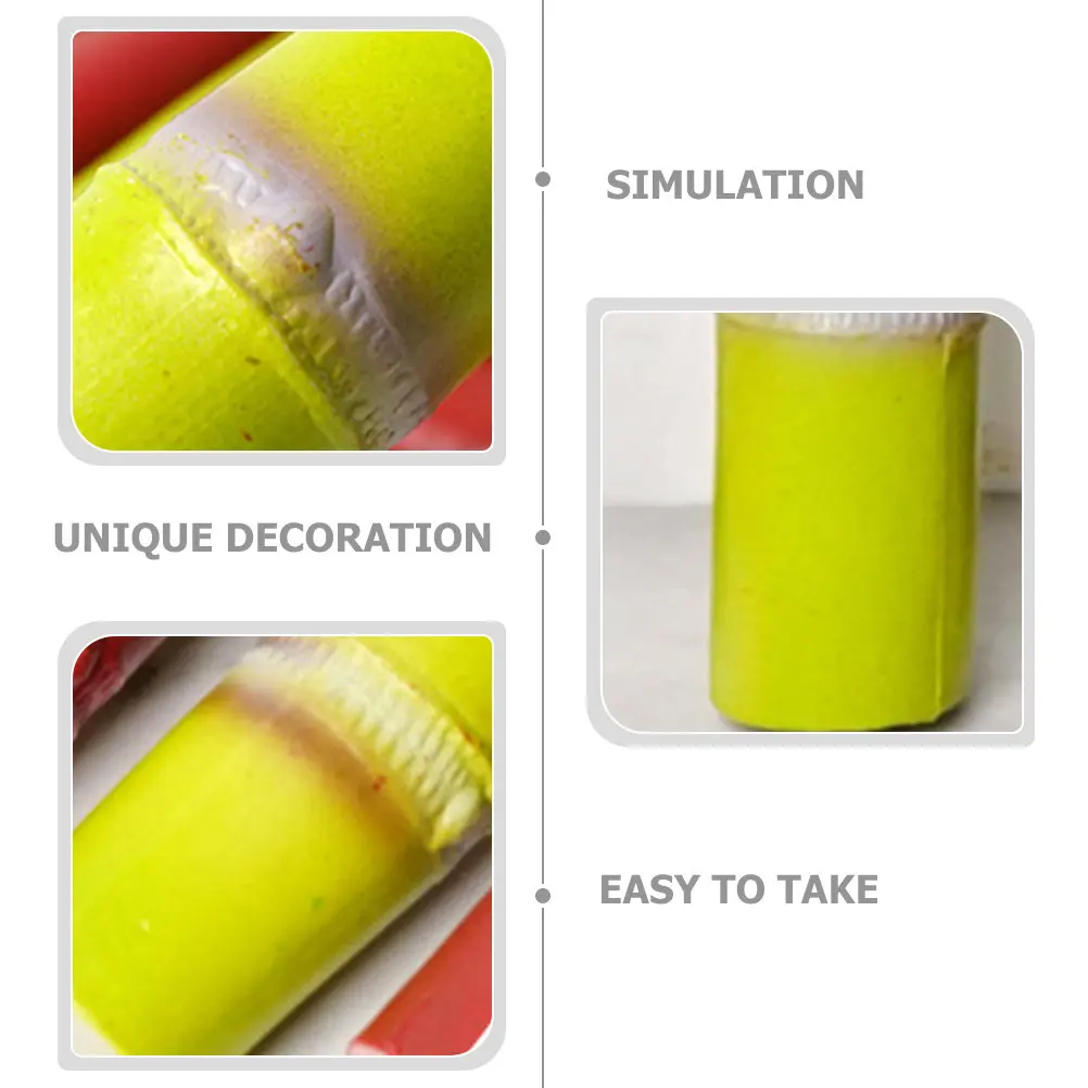 2Pcs Plastic Artificial Sugarcane Simulation Decoration Realistic Fruit Ornament Home Table Decorative Sugarcane Toy for Kids