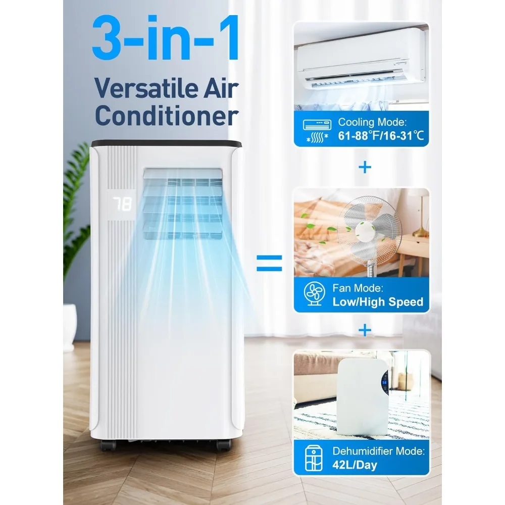 Ationers-2024 verbesserte 10000 btu tragbare ac für Raum bis zu 450 sq. Ft, 3 in 1 Wechselstrom einheit mit 24h Timer, Smart Sleep m