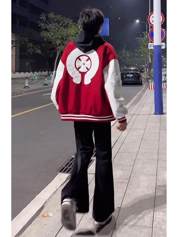 

Teenage Men's Bell Bot Jeans Cleanfit Straight Leg Knife Trousers Autumn Winter American Retro Sle Casual Denim